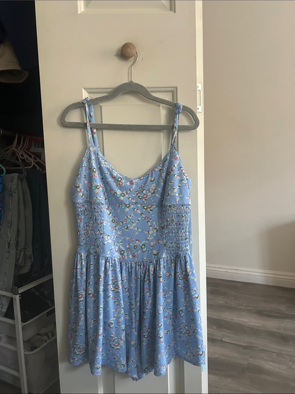 Urban Outfitters Light Blue Floral Romper